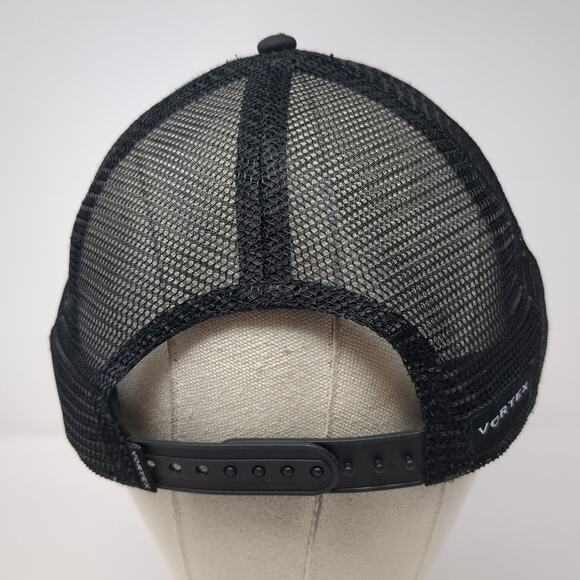 Vortex Snapback Mesh Back Trucker Hat Black One Size Solid Outdoor - Picture 6 of 9